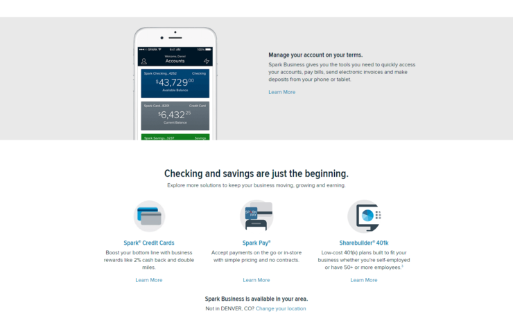 Spark free business banking by capital one